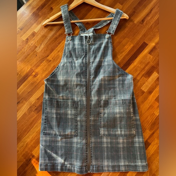 Love, Fire Gray Denim Overall Dress - Picture 1 of 6